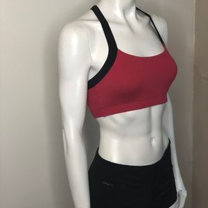 Affitnity Red Sports Bra with Black trim